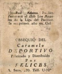 1945-46 Caramelo Deportivo Cuban League #23 Red Adams Back