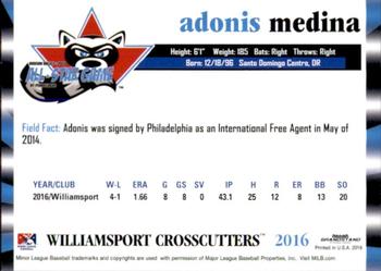 2016 Grandstand NY-Penn League All-Star Game North/South #NNO Adonis Medina Back
