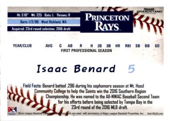 2016 Grandstand Princeton Rays #3 Isaac Benard Back