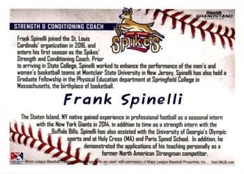 2016 Grandstand State College Spikes #28 Frank Spinelli Back