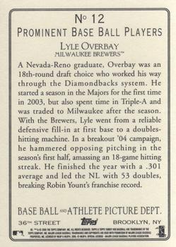 2005 Topps Turkey Red #12 Lyle Overbay Back