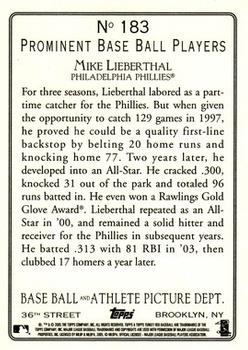 2005 Topps Turkey Red #183 Mike Lieberthal Back