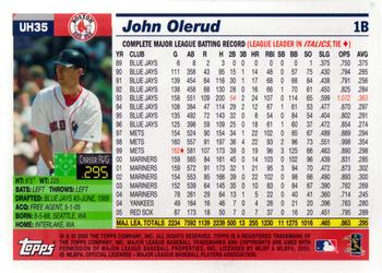 2005 Topps Updates & Highlights #UH35 John Olerud Back