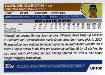 2005 Topps Updates & Highlights #UH102 Carlos Quentin Back