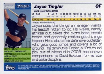 2005 Topps Updates & Highlights #UH308 Jayce Tingler Back
