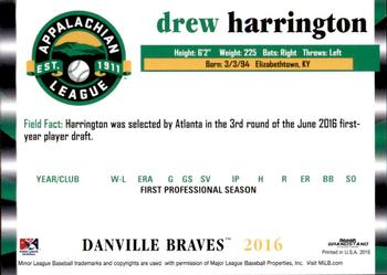 2016 Grandstand Appalachian League Top Prospects #14 Drew Harrington Back