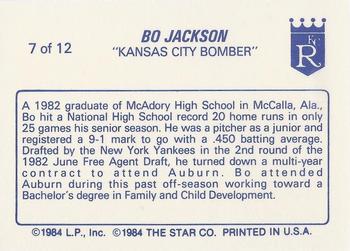 1988 Star Bo Jackson #7 Bo Jackson Back