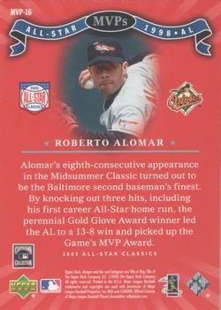 2005 Upper Deck All-Star Classics - MVP's #MVP-16 Roberto Alomar Back