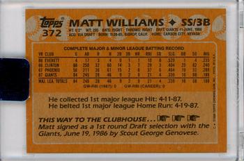 2018 Topps Archives Signature Series Retired Player Edition - Encased Buyback Autographs - Matt Williams #372 Matt Williams Back