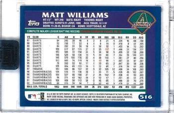 2018 Topps Archives Signature Series Retired Player Edition - Encased Buyback Autographs - Matt Williams #516 Matt Williams Back