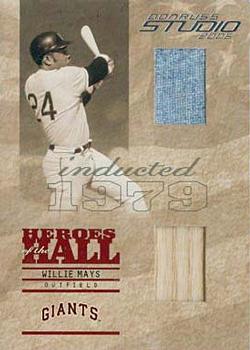 2005 Donruss Studio - Heroes of the Hall Combo #HH-11 Willie Mays Front