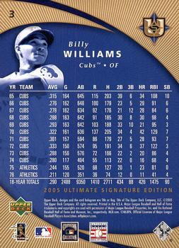 2005 UD Ultimate Signature Edition #3 Billy Williams Back
