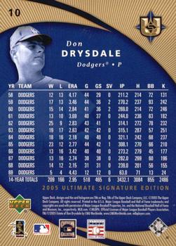 2005 UD Ultimate Signature Edition #10 Don Drysdale Back