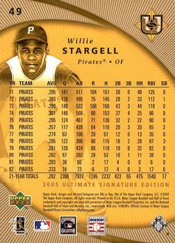 2005 UD Ultimate Signature Edition #49 Willie Stargell Back