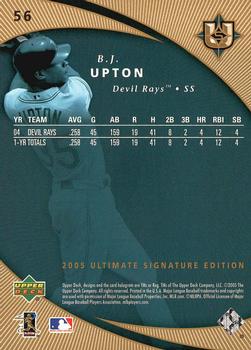 2005 UD Ultimate Signature Edition #56 B.J. Upton Back