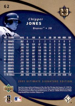 2005 UD Ultimate Signature Edition #62 Chipper Jones Back