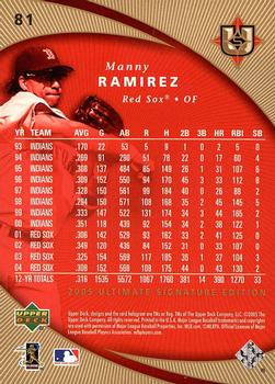 2005 UD Ultimate Signature Edition #81 Manny Ramirez Back