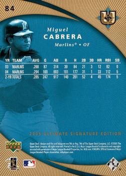 2005 UD Ultimate Signature Edition #84 Miguel Cabrera Back