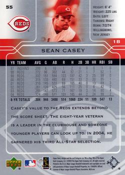2005 Upper Deck #55 Sean Casey Back