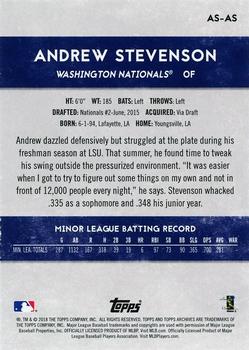 2018 Topps Archives Snapshots #AS-AS Andrew Stevenson Back