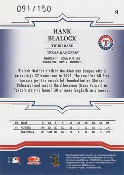 2005 Donruss Throwback Threads - Blue Century Proof #9 Hank Blalock Back