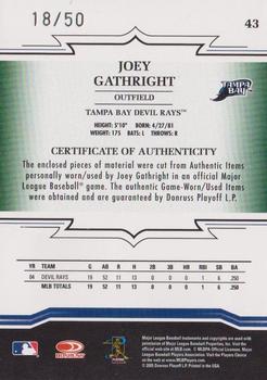 2005 Donruss Throwback Threads - Material Combo #43 Joey Gathright Back