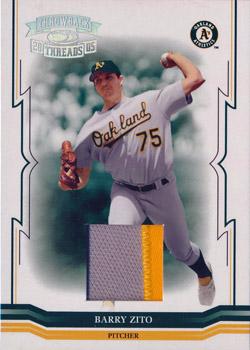 2005 Donruss Throwback Threads - Material Jersey Prime #75 Barry Zito Front