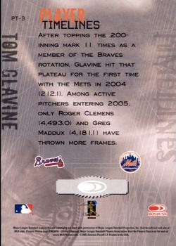 2005 Donruss Throwback Threads - Player Timelines #PT-3 Tom Glavine Back