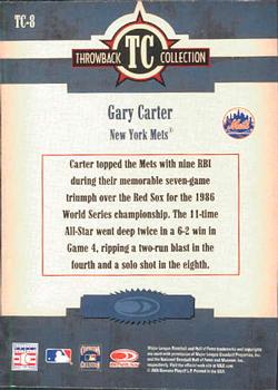 2005 Donruss Throwback Threads - Throwback Collection #TC-8 Gary Carter Back