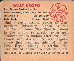 1950 Bowman #246 Walt Dropo Back