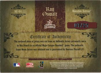 2005 Donruss Timeless Treasures - Statistical Champions Materials Year #SC-44 Roy Oswalt Back