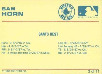 1989 Star Sam Horn #3 Sam Horn Back