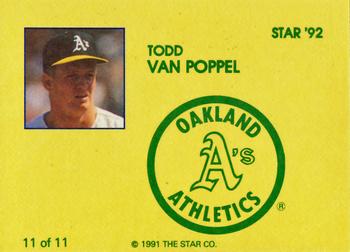 1992 Star Todd Van Poppel - Glossy #11 Todd Van Poppel Back
