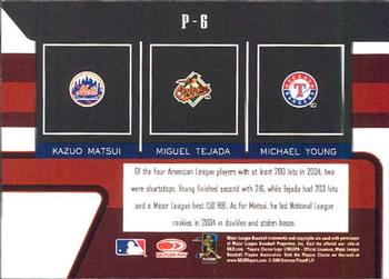 2005 Donruss Zenith - Positions #P-6 Kazuo Matsui / Miguel Tejada / Michael Young Back