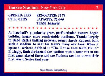 1992 Tuff Stuff Classic Baseball Stadiums #7 Yankee Stadium Back