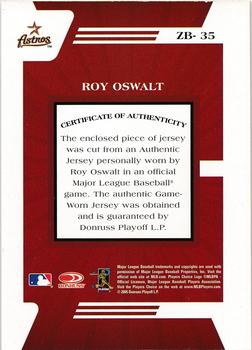 2005 Donruss Zenith - Z-Jerseys #ZB-35 Roy Oswalt Back