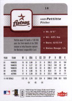 2006 Fleer #16 Andy Pettitte Back
