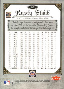 2006 Fleer Greats of the Game #82 Rusty Staub Back