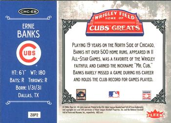 2006 Fleer Greats of the Game - Cubs Greats #CHC-EB Ernie Banks Back