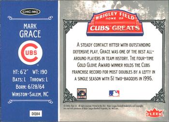 2006 Fleer Greats of the Game - Cubs Greats #CHC-MG Mark Grace Back