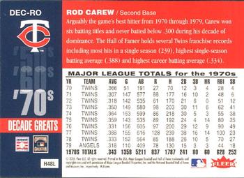 2006 Fleer Greats of the Game - Decade Greats #DEC-RO Rod Carew Back