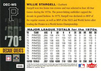 2006 Fleer Greats of the Game - Decade Greats #DEC-WS Willie Stargell Back