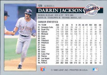 1992 Leaf #129 Darrin Jackson Back
