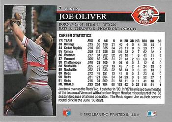 1992 Leaf #7 Joe Oliver Back