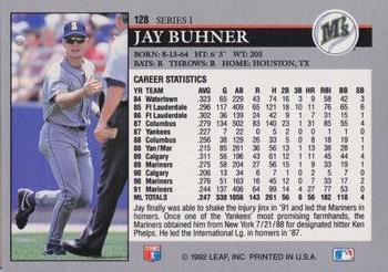 1992 Leaf #128 Jay Buhner Back