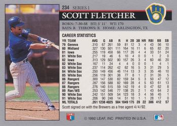 1992 Leaf #234 Scott Fletcher Back