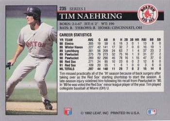 1992 Leaf #235 Tim Naehring Back