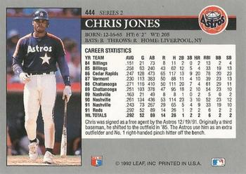 1992 Leaf #444 Chris Jones Back