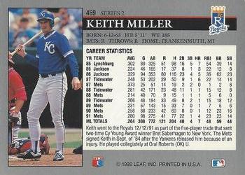 1992 Leaf #459 Keith Miller Back
