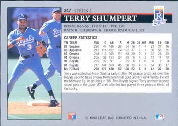 1992 Leaf #347 Terry Shumpert Back